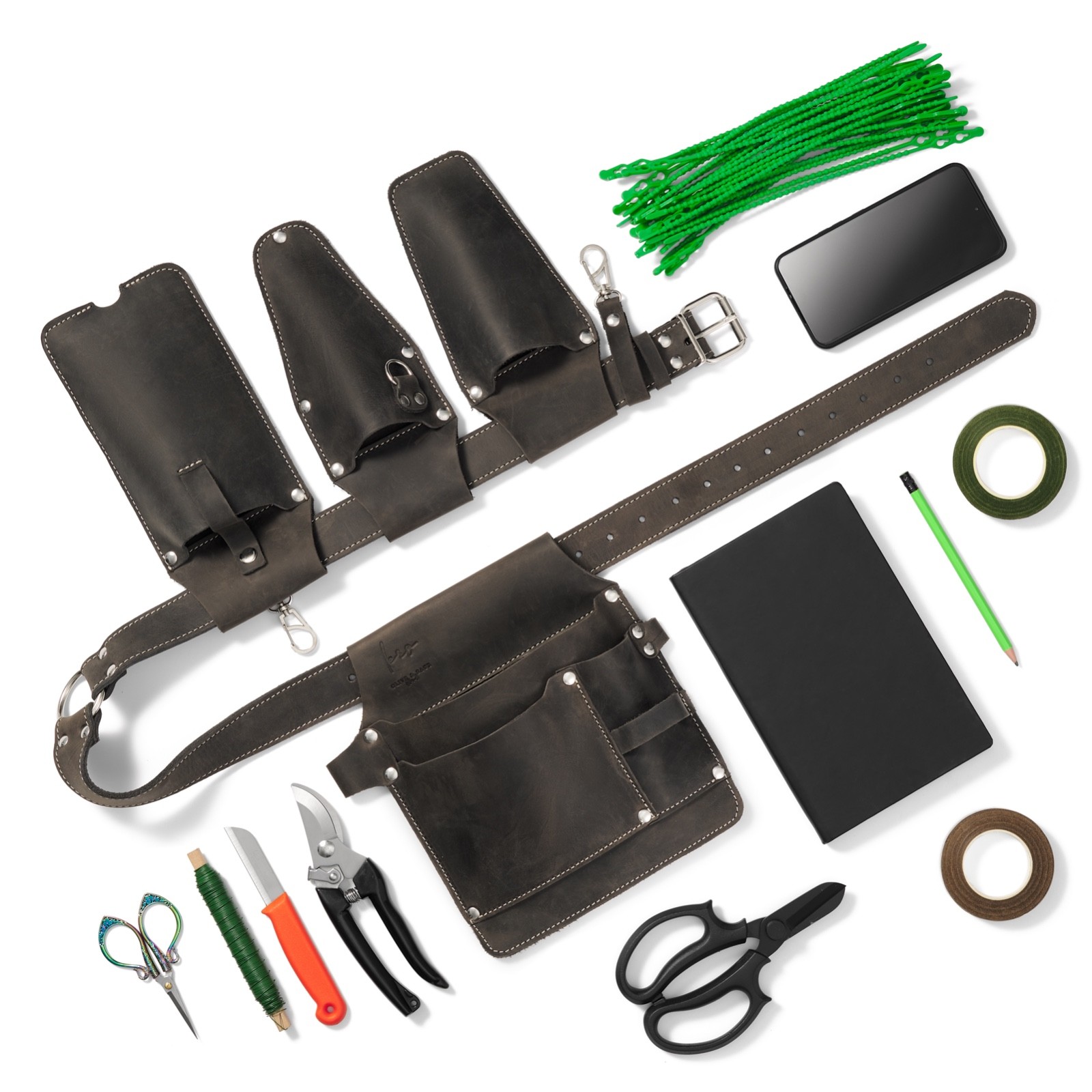 Adjustable Garden Belt — Leather Tool Belt. FLORIST tool belts. Leather belt.