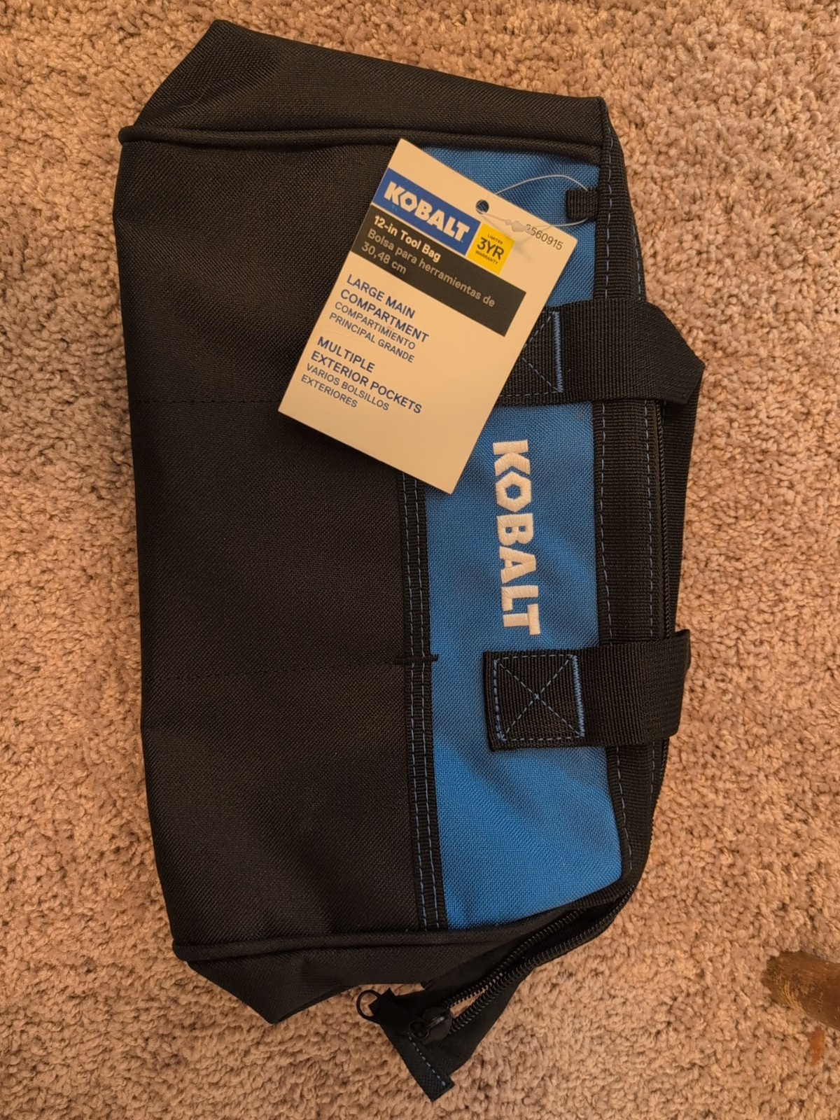 12″ Kobalt Black/blue Polyester 12-in W x 7-in D x 9-in L Tool bag – tool bag