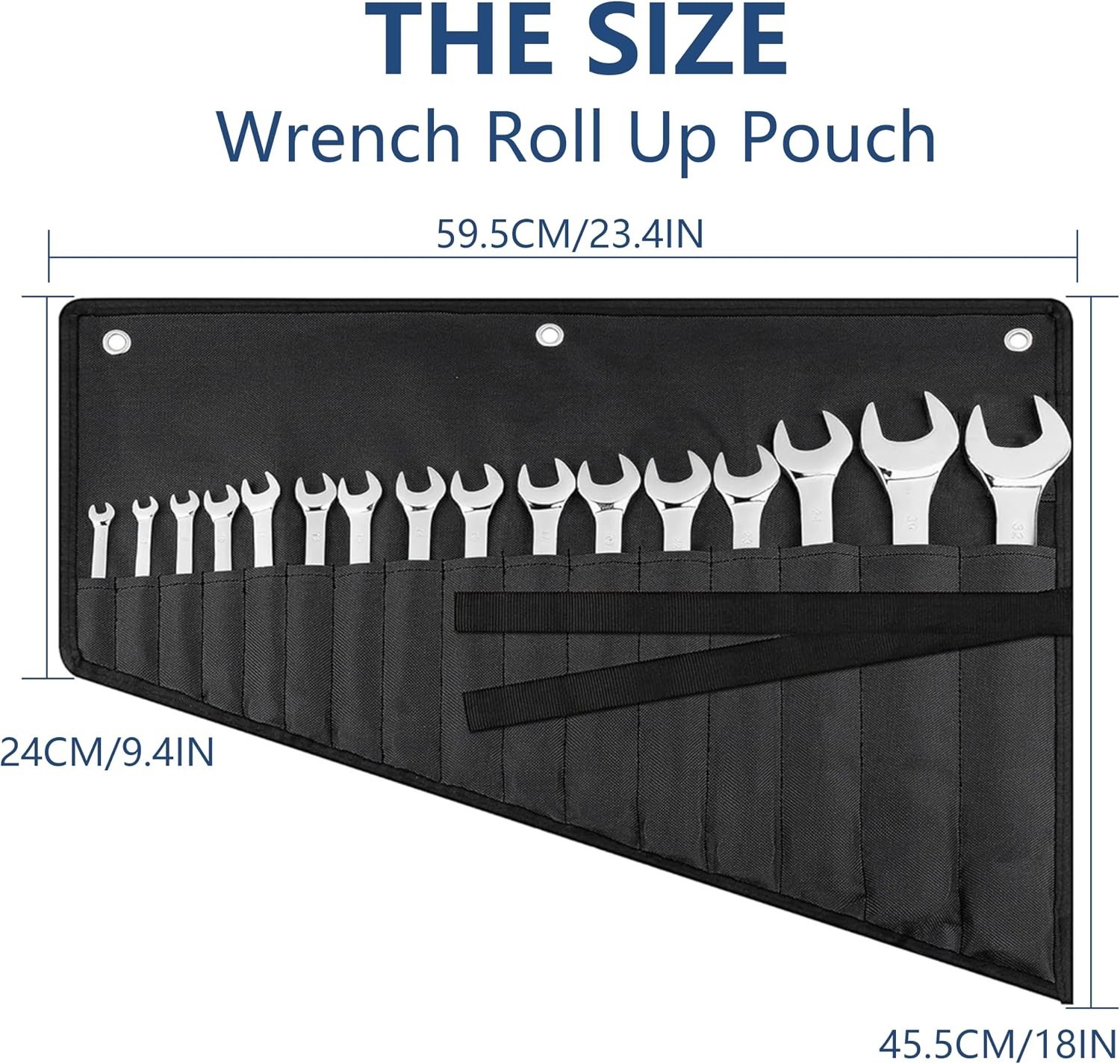 Wrench Roll Up Pouch,16-Pocket Heavy Duty Roll Up Tool Bag,Sturdy Waterproof …