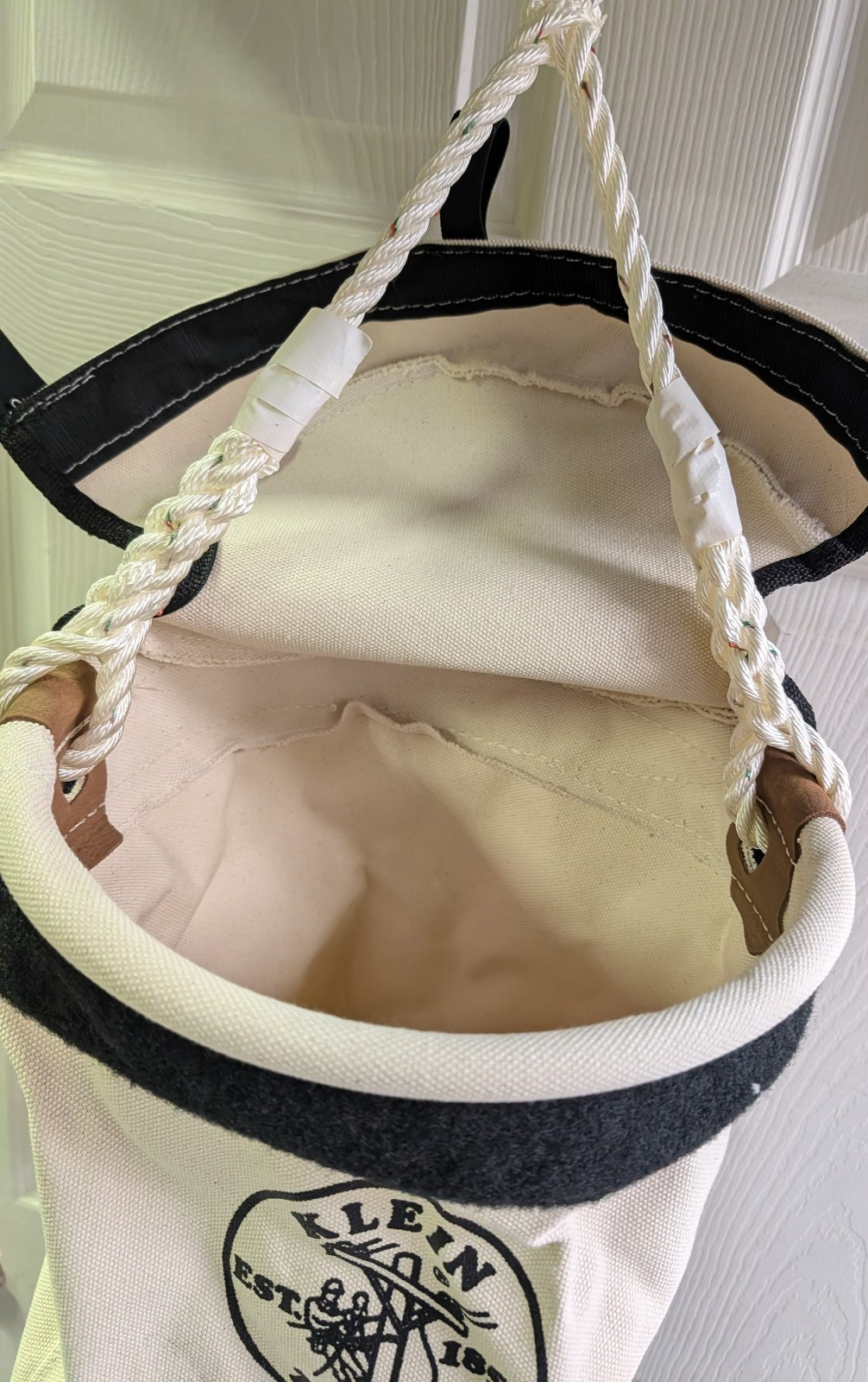 NEW Klein Tools 5104VT Leather Bottom Canvas Bucket with Top- USA Made-Free Ship