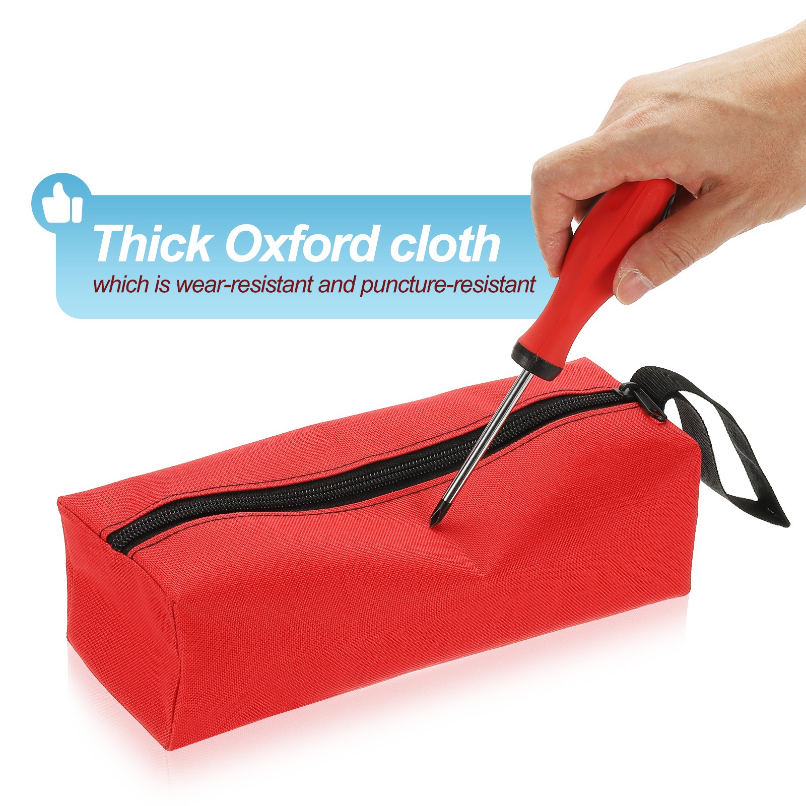 5pcs Zipper Utility Tool Bag 9.8×3.3×2.8 Inch Multi-purpose Tote Bag 5 Color