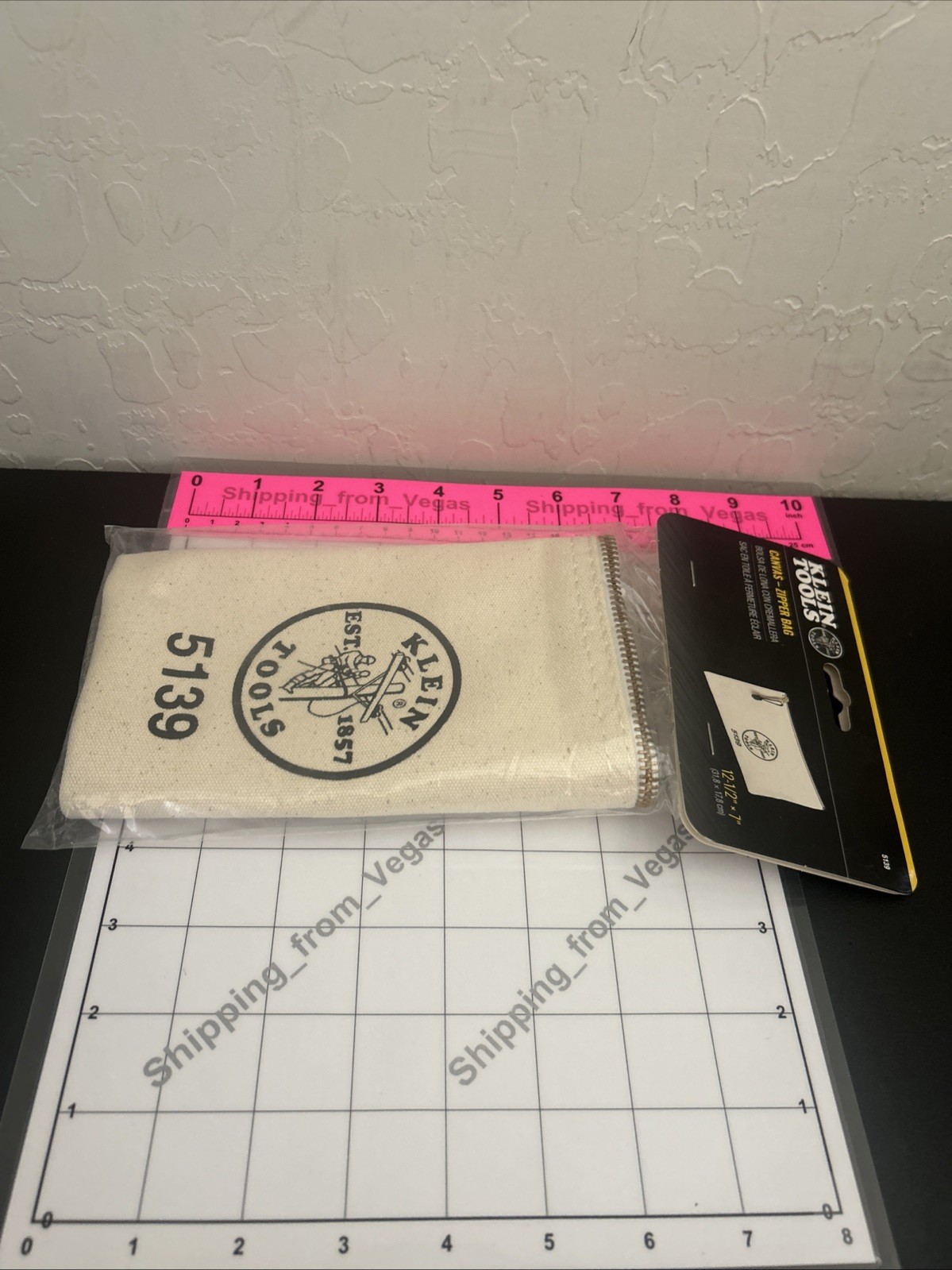 Klein Tools 5139 Zipper Bag, Canvas Tool Pouch 12.5in x 7in NEW