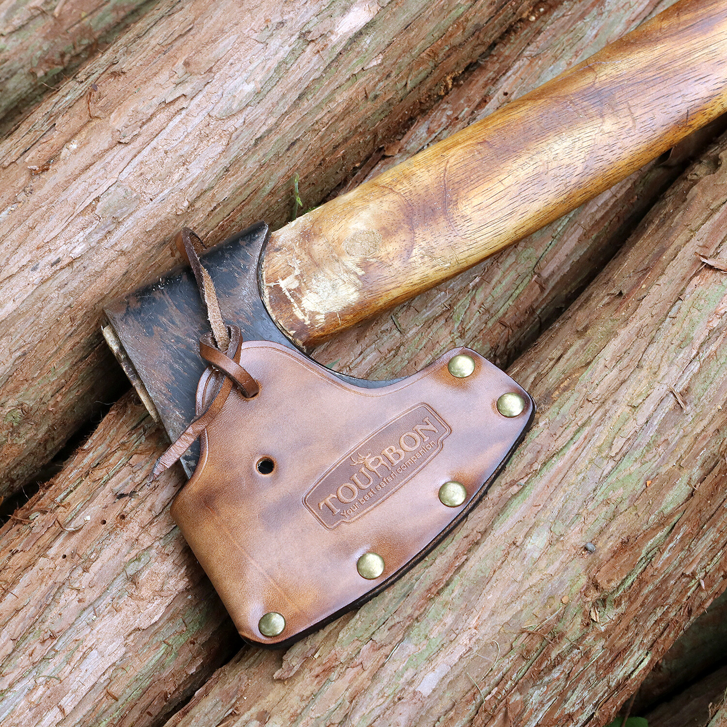 Axe Holder Hatchet Lanyard Blade Sheath Head Cover-Cowhide Leather Craft