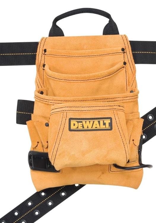 DeWALT DG5333 Carpenter’s Suede Nail and Tool Bag Pouch 10-Pockets