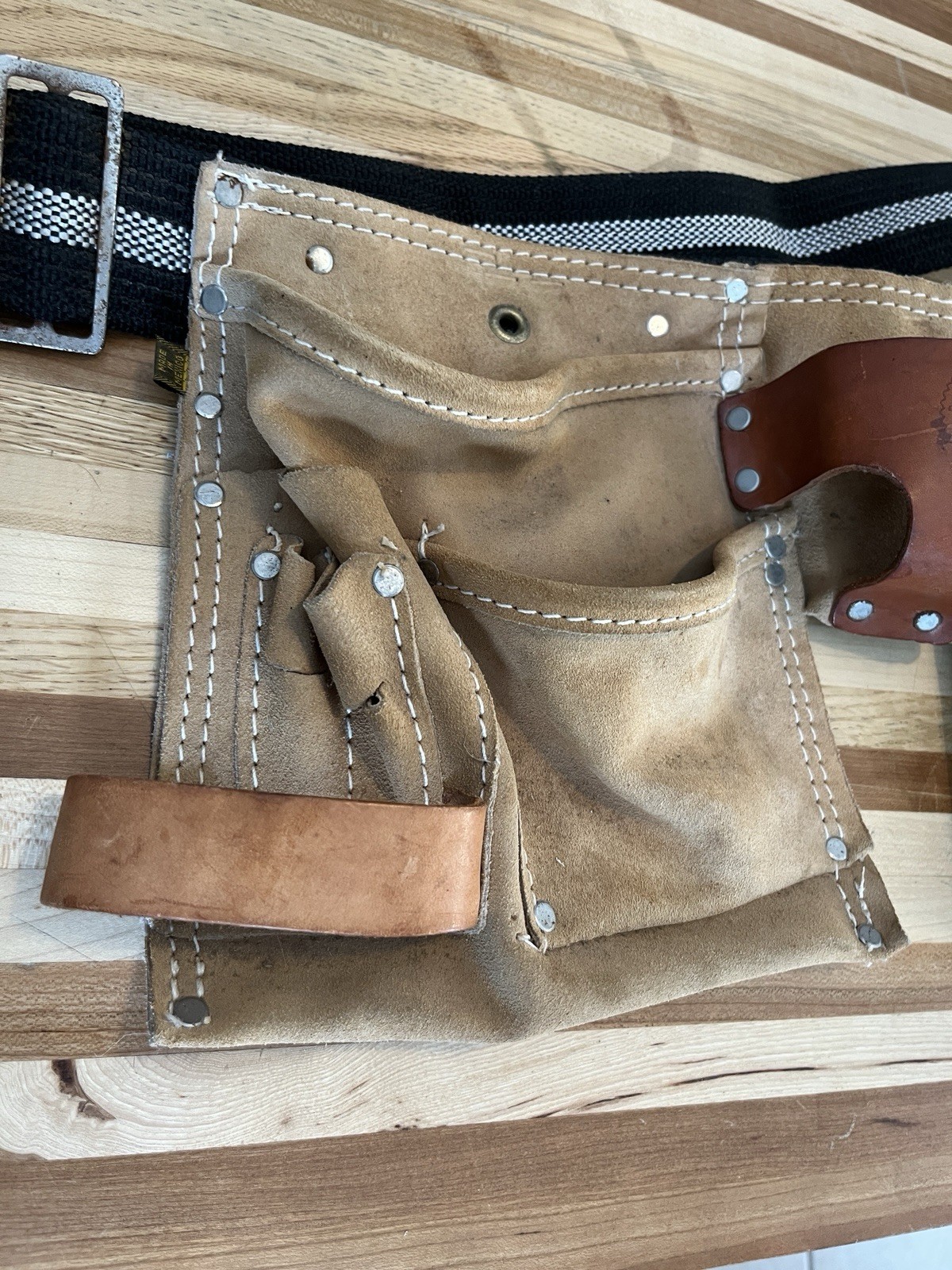 Rooster Leather 6 Pocket/ Pouch Tool Belt Suede R499-4