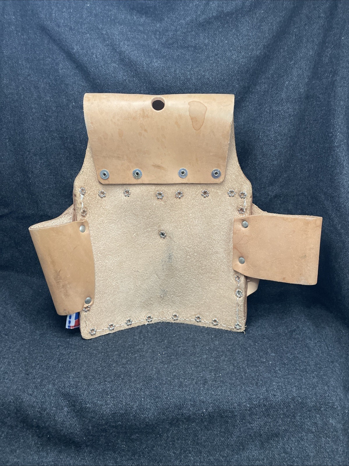R & J Leathercraft 500 Genuine Leather Tool Pouch – 6 Pockets – Made in USA