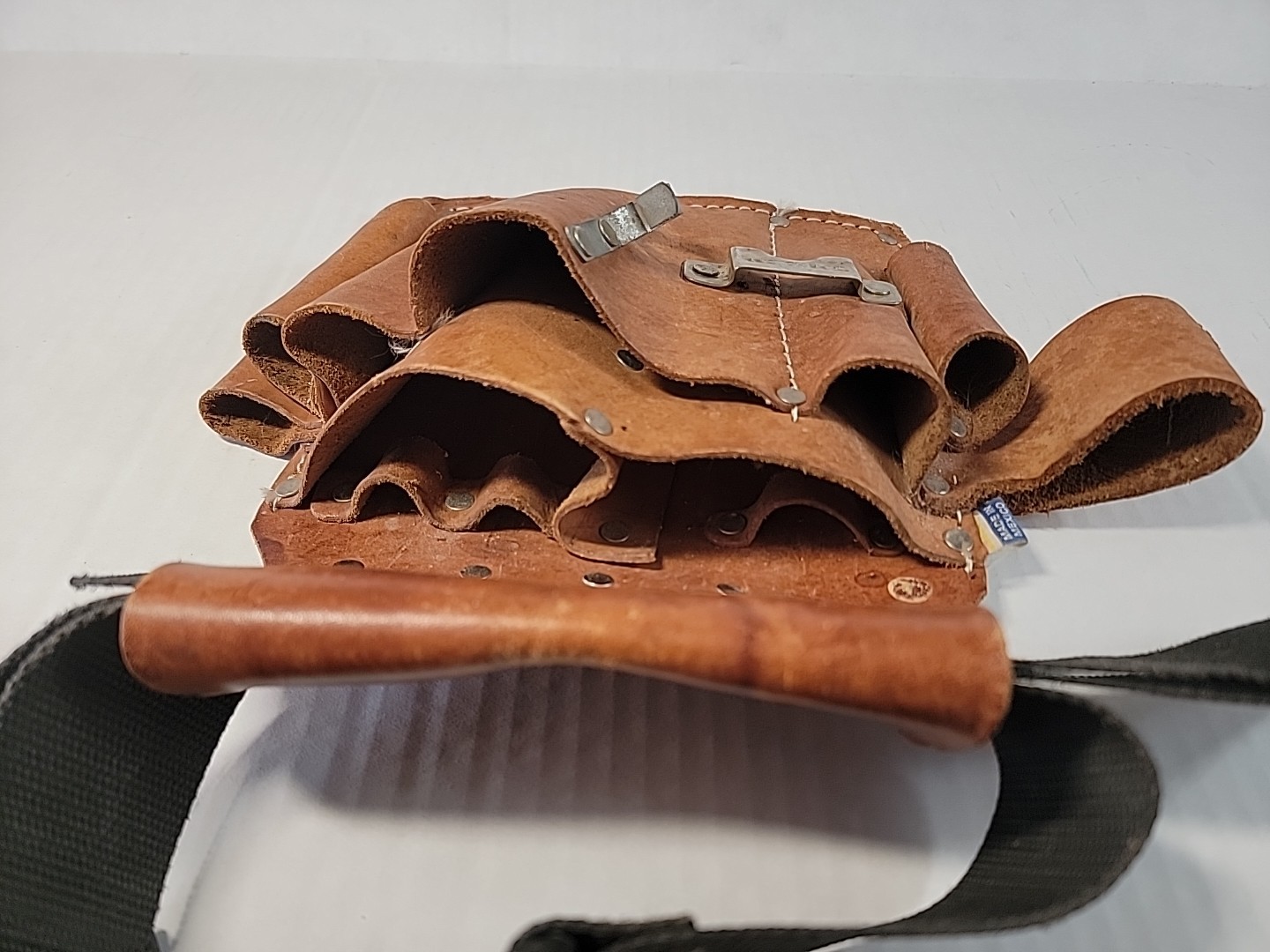 Vintage Genuine Leather Electrician Tool Pouch Bag By Rooster R-500