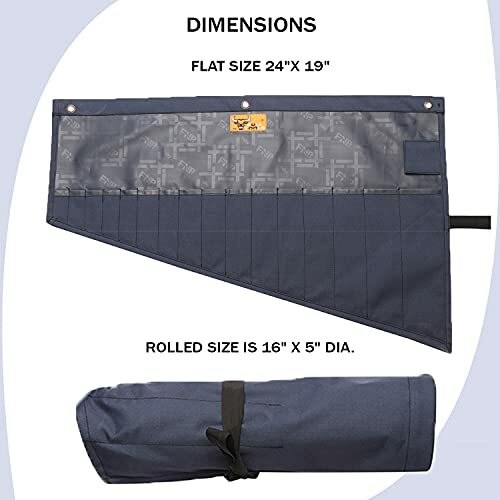 Wrench Roll Up Canvas Bull Tools Holder Storage Organizer 16 Pockets