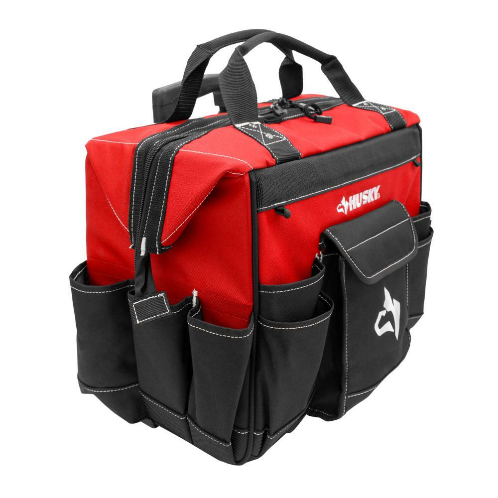Husky Rolling Tool Bag Toolbag Organizer Storage Wheels 18 in Large 18 Pocket