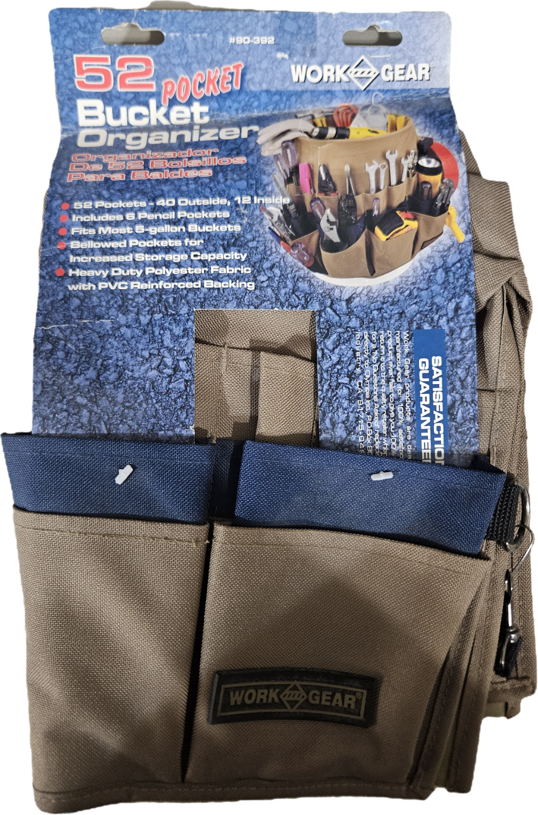 Olympia Tools Work Gear 90-392, 52 Pocket Bucket Organizer