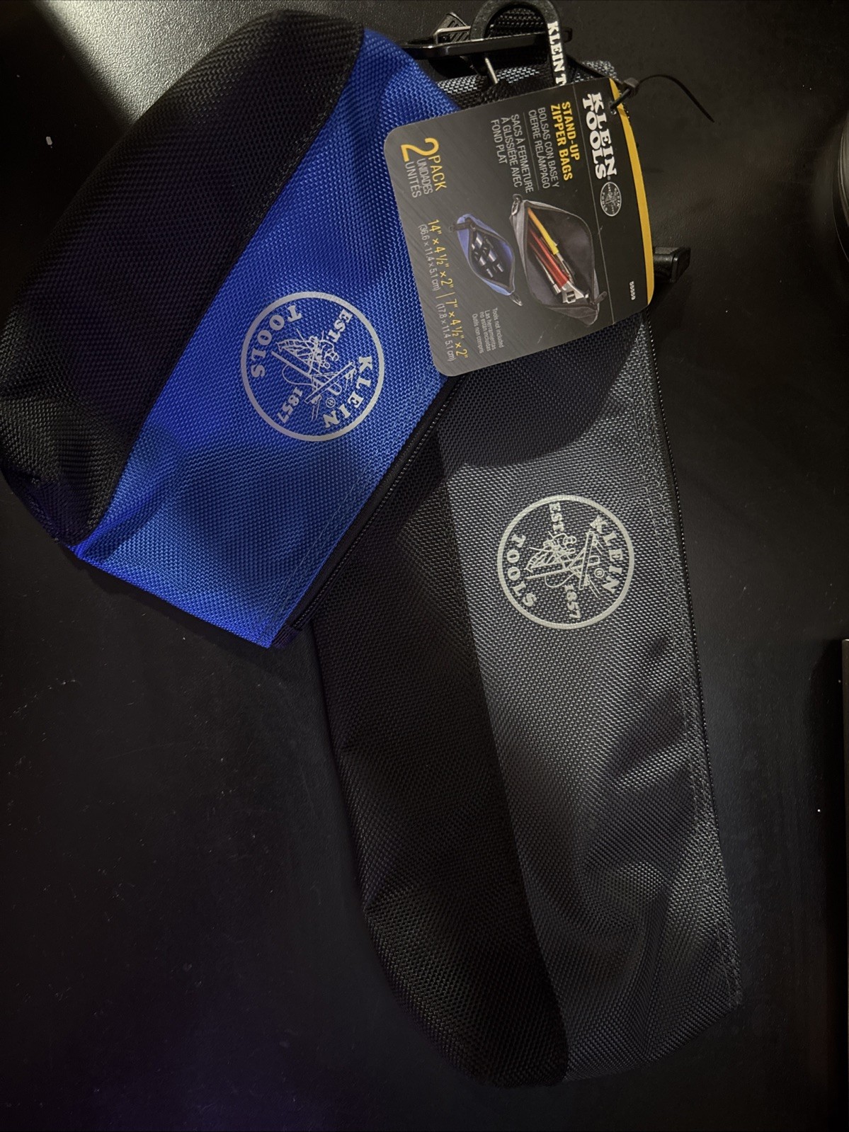 7 In. And 14 In. Multi-Size Zipper Tool Bags Stand-Up Storage 2-Pack Klein Tools