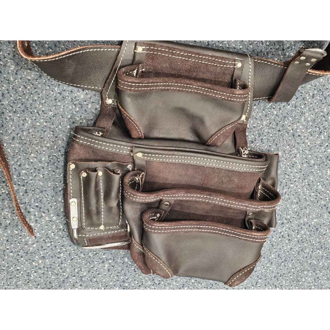 Leather Tool Pouch Belt Bag for Electricians Maintenance Tech Utility Pocket