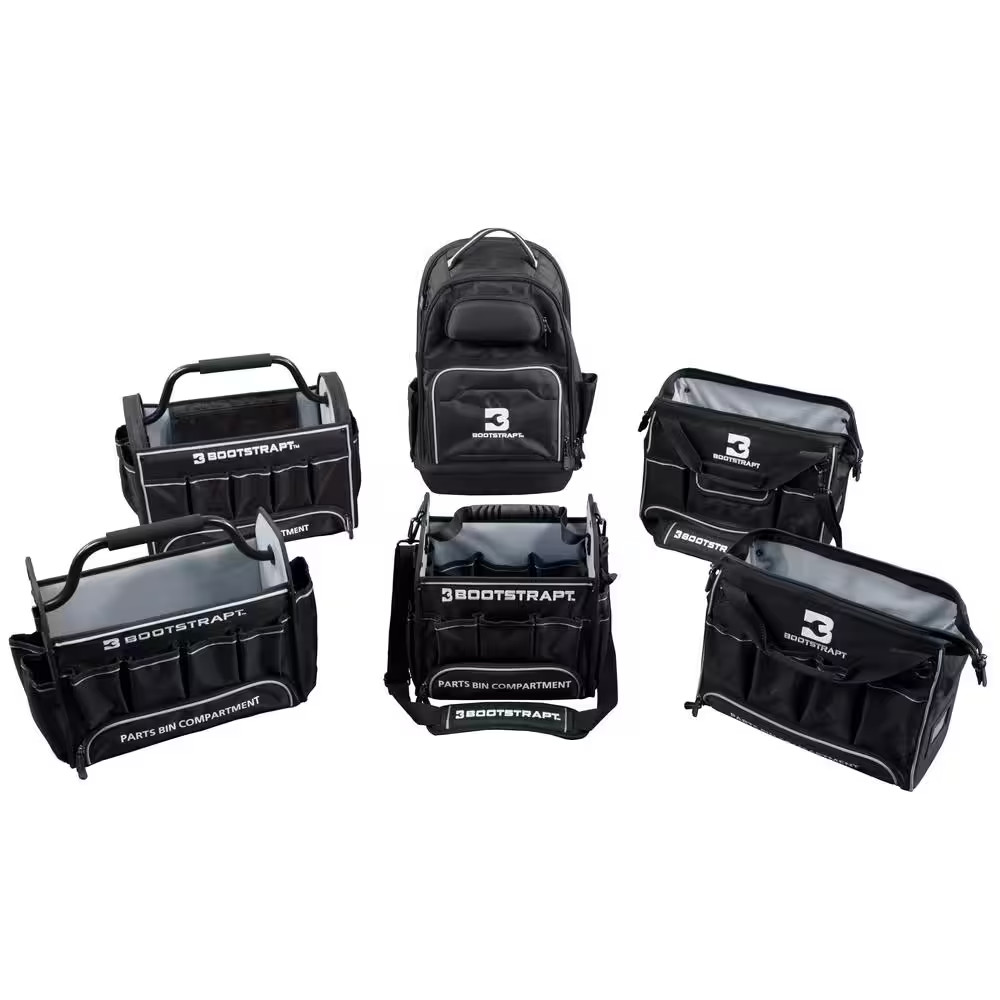 12 In. Electrician’S Tote Bag with Integrated Parts Bin Compartment