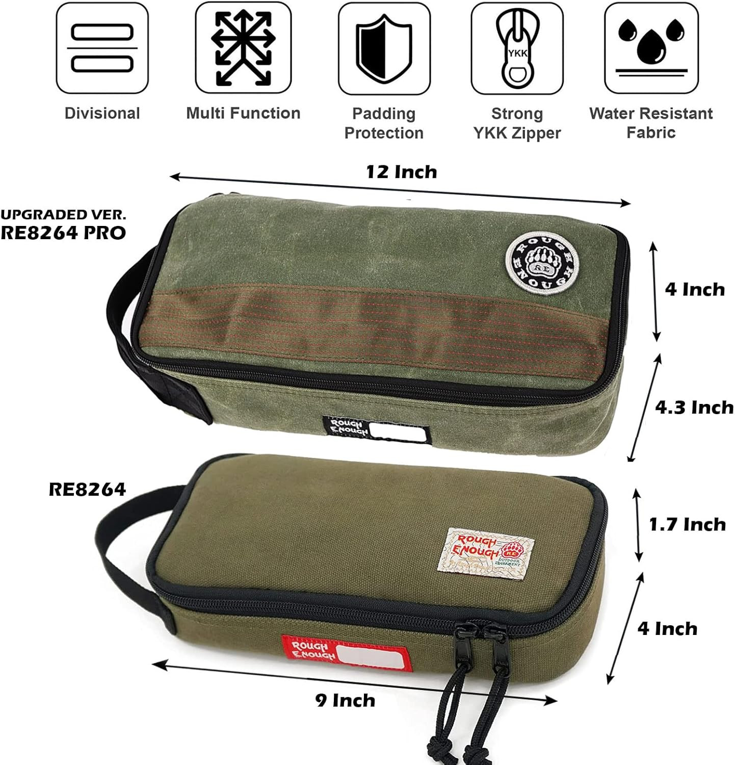 Durable Rough Enough Canvas Tool Bag Set with Handle & Zipper Storage Solution