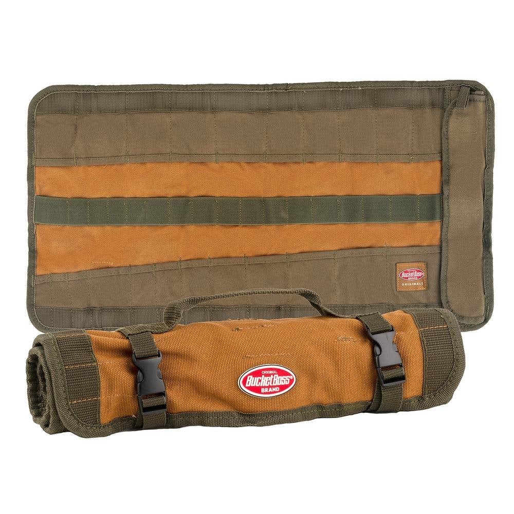 Tool Bag Roll 26″W 25-Pockets Heavy-Duty Canvas Rolled Up Quick-Release Buckles
