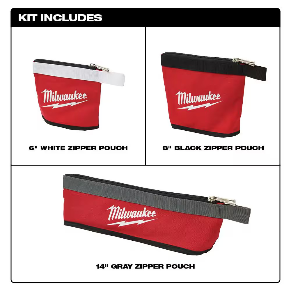 20 In. PACKOUT Tool Duffle Bag with Multi-Size Zipper in Red (3-Pack)
