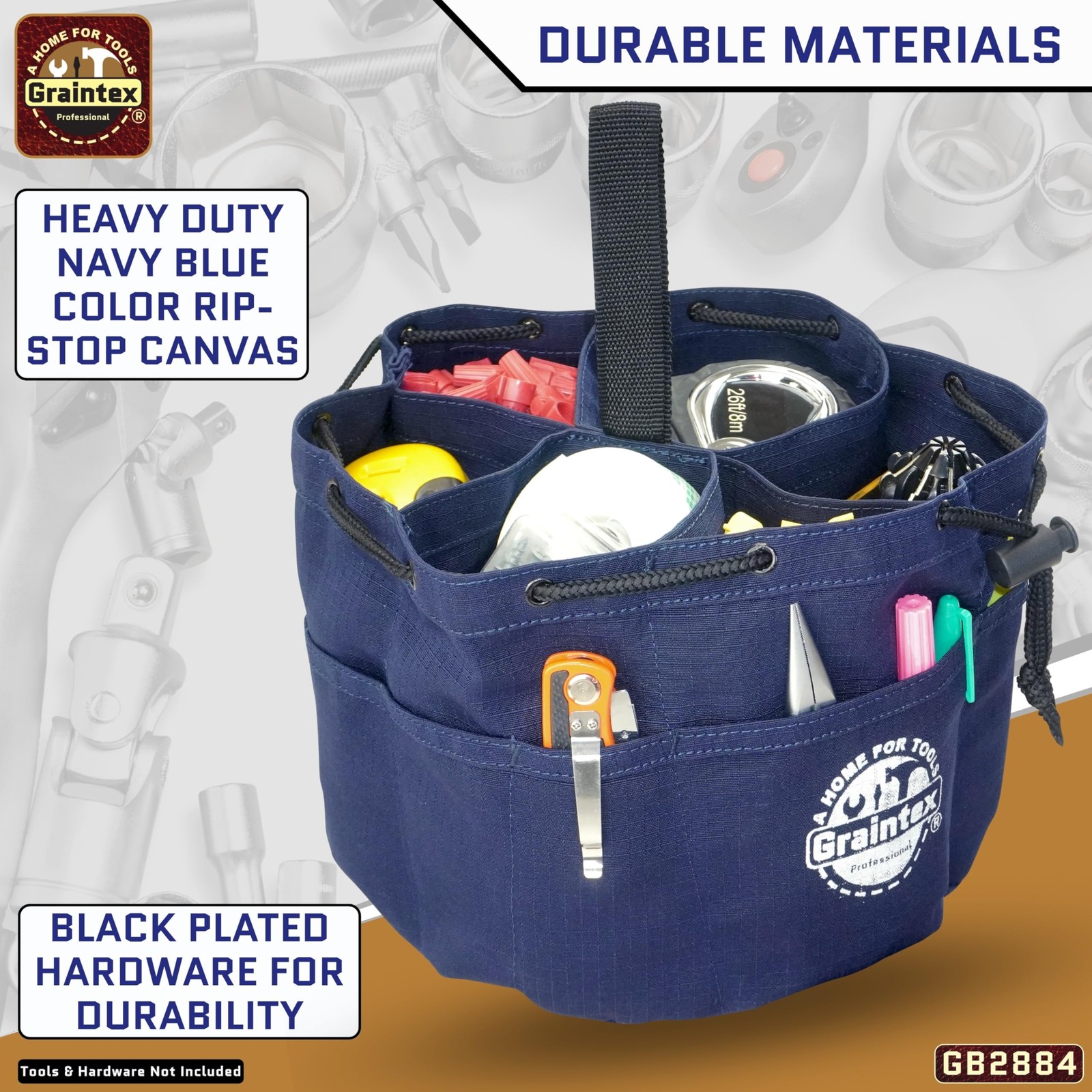 18 Pockets Grab Bag Rip-stop Canvas Drawstring Closure, Small Part Organizer …