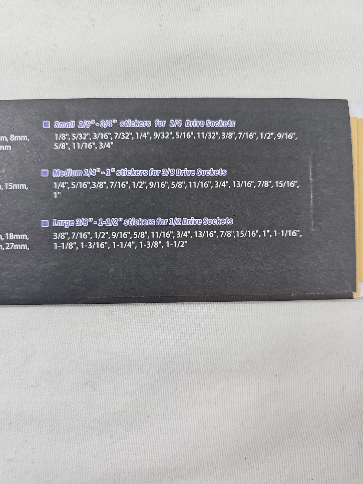 NEW! Socket Labels for SAE and METRIC – Label your socket sets!