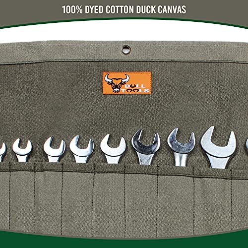 Wrench Roll Up Canvas Bull Tools Holder Storage Organizer 16 Pockets