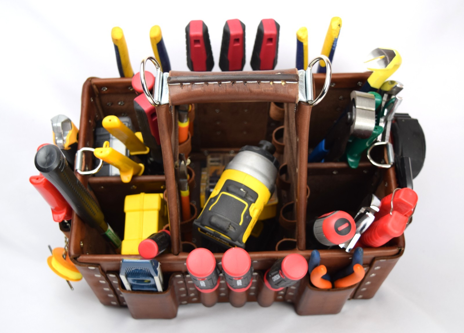 Electrician Leather Tool Bag Tuff-Tote Journeyman’s Stronghold tote 9X14-RNP