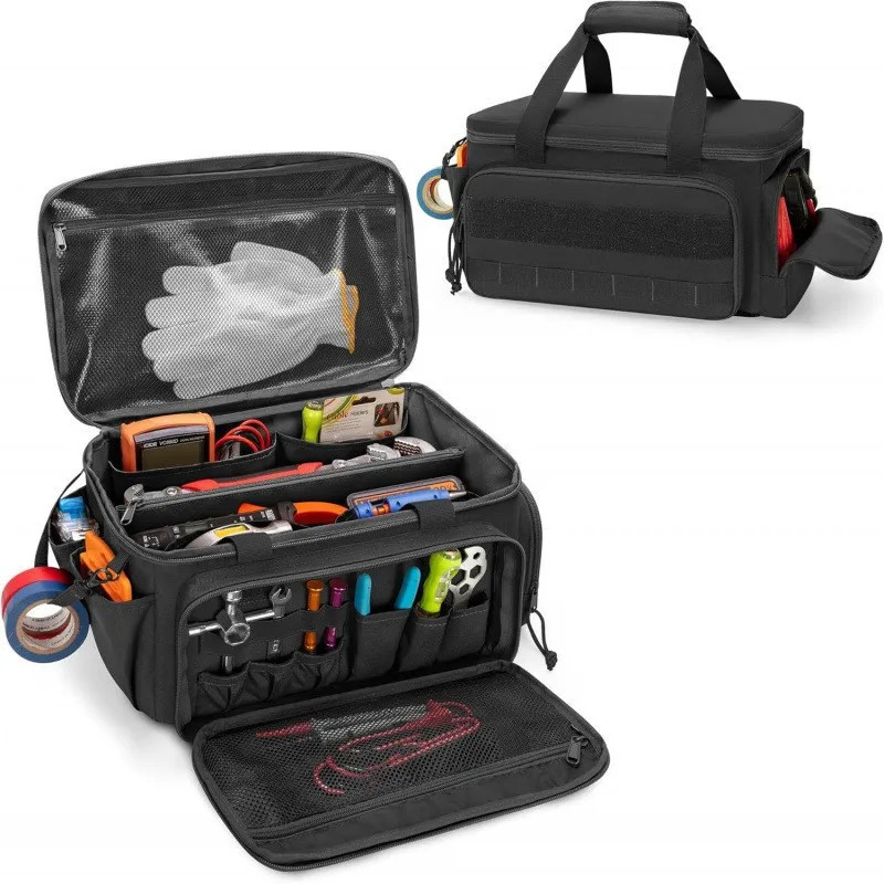 14 Inch Heavy Duty Tool Bag Portable Work Organizer Non Slip Base Storage