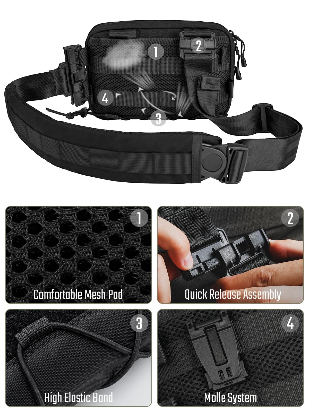 Tactical_Geek Tacticalgeek Crossbody Shoulder Bag Nylon Multipurpose Daypack