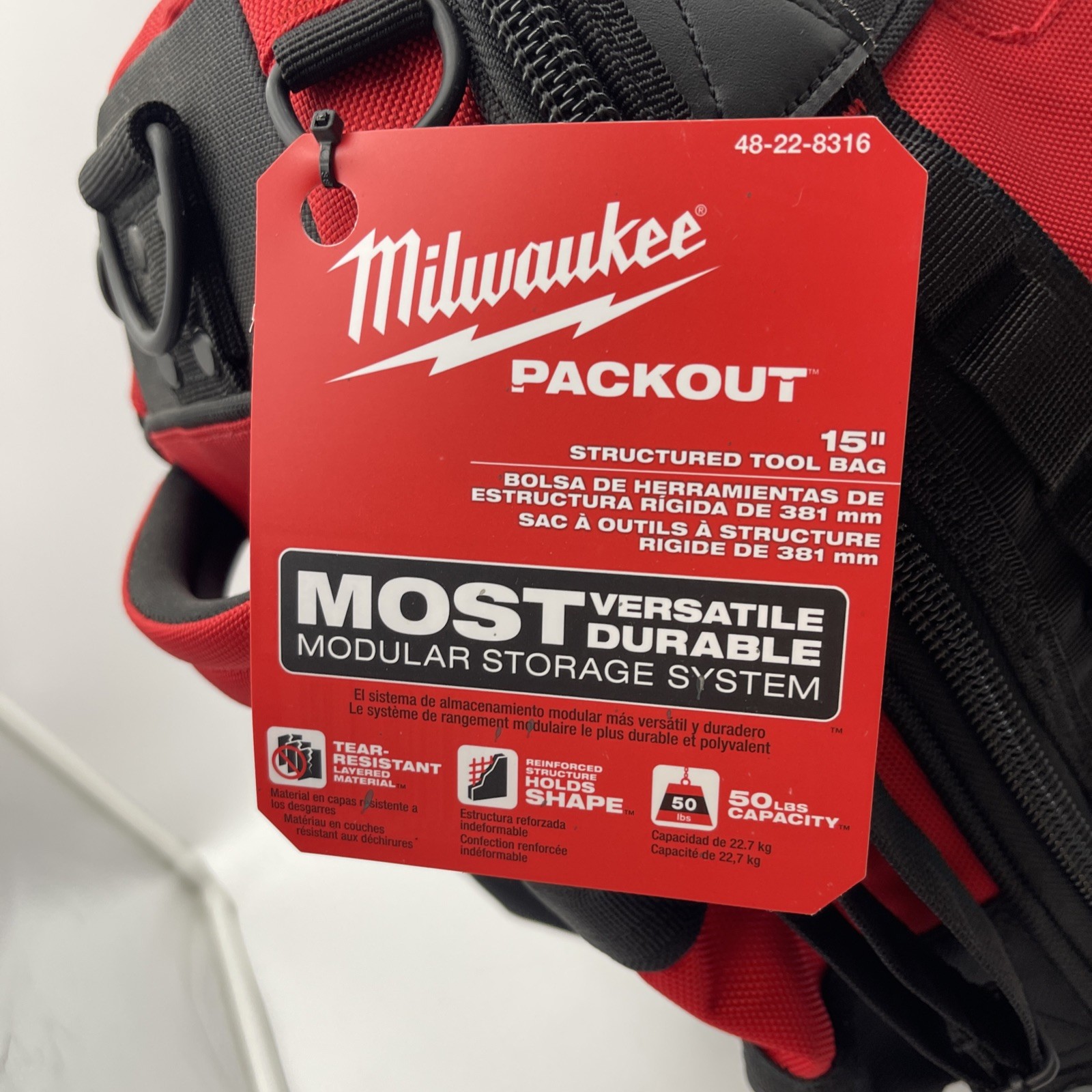 Milwaukee 48-22-8316 PACKOUT 15″ Structured Tool Bag 🔥NEW🔥