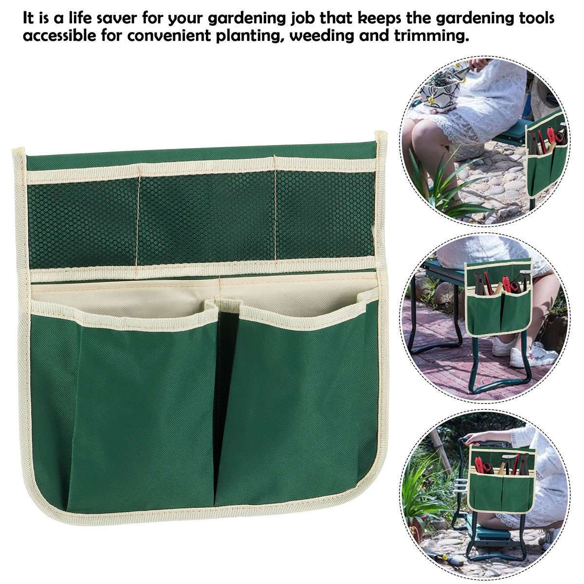Garden Kneeler Seat EVA Folding Portable Tool Side Pouch Bag for Bench