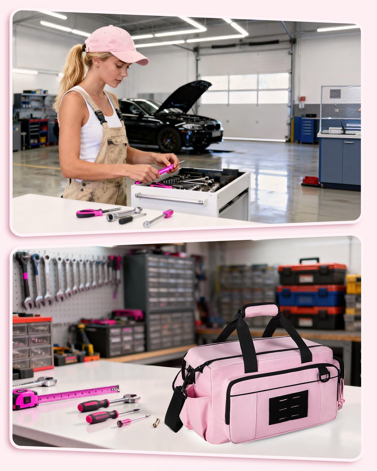 Tactical Tool Bag for Women, 16 Inches Tool Storage Organizer Box with Wide M…