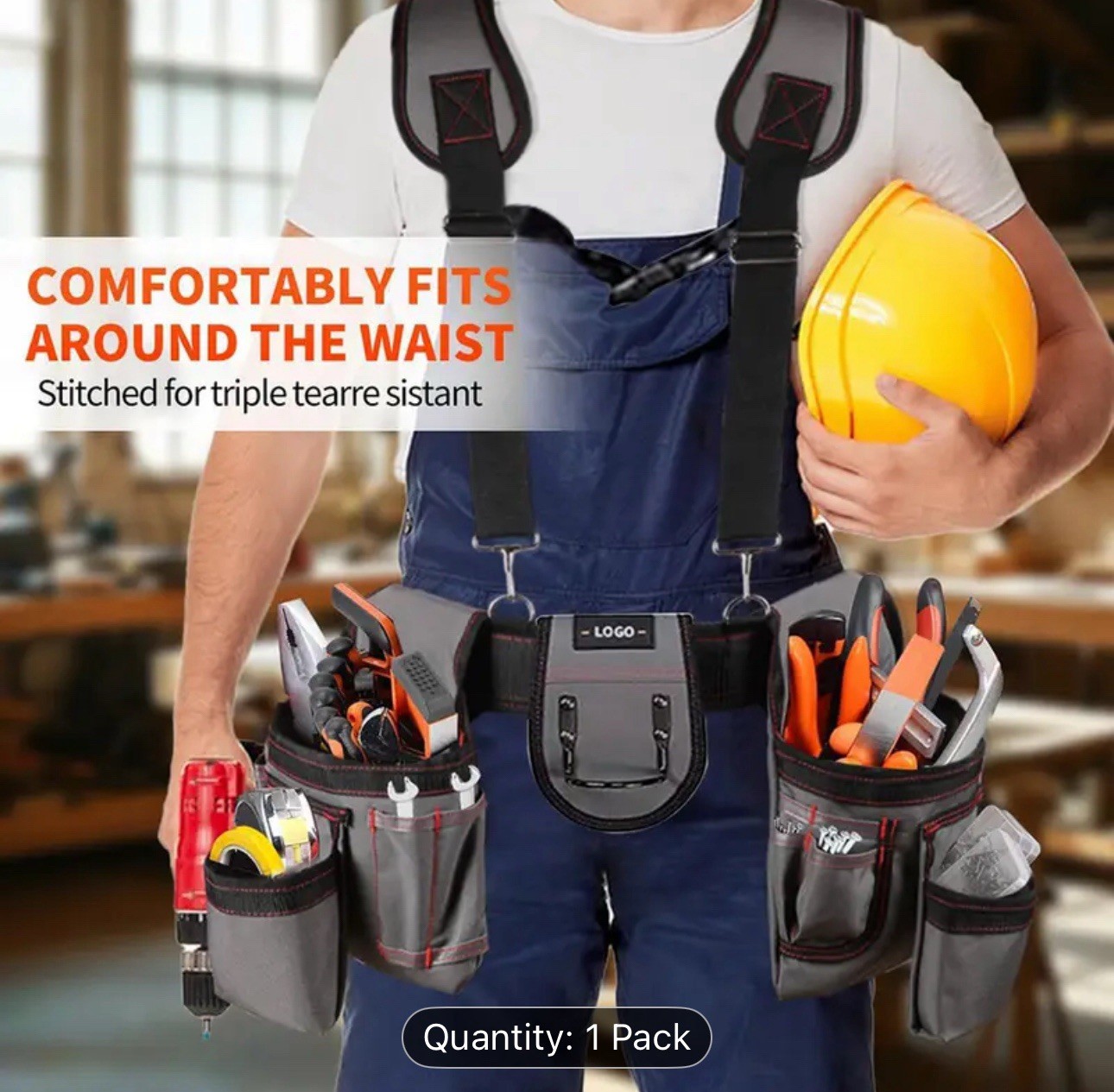 Tool Belt with Suspenders – Tool Belts for Men, 12 Pockets Tool Belt, Heavy Duty