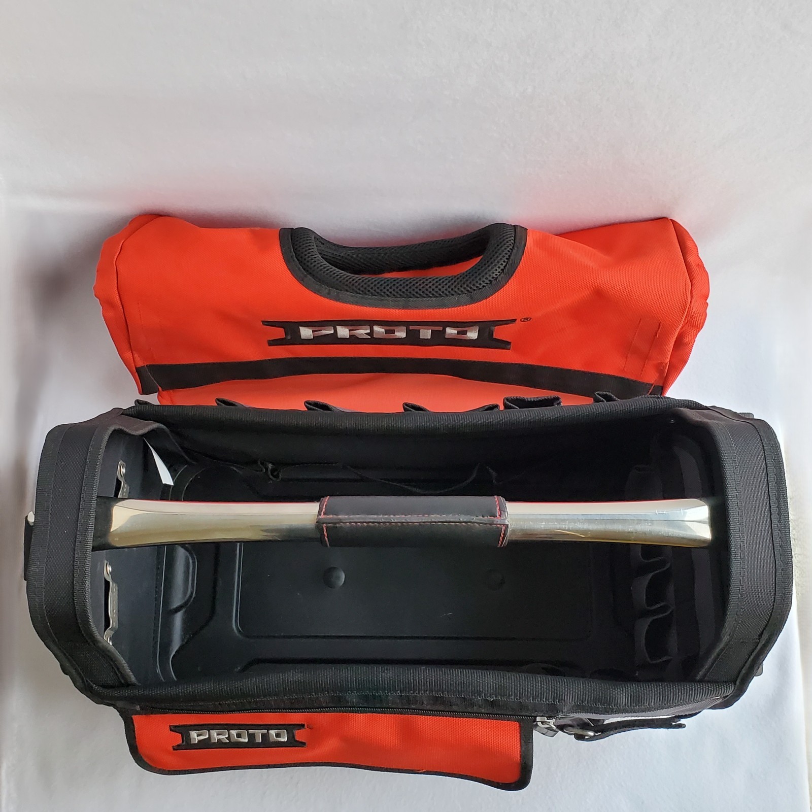 Proto J120TB Open Tote 10 Pocket Tool Bag Large 20″ x 11″ x 15″ Red & Gray LOOK