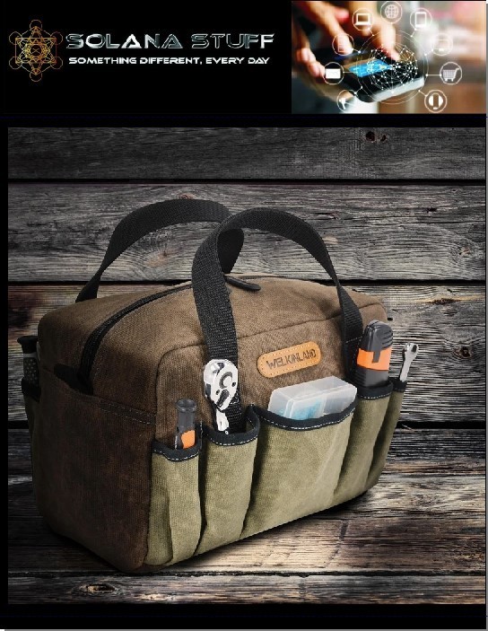 Welkinland Tool Bag Men’s Electrician 14 Pockets Canvas Tool Small size