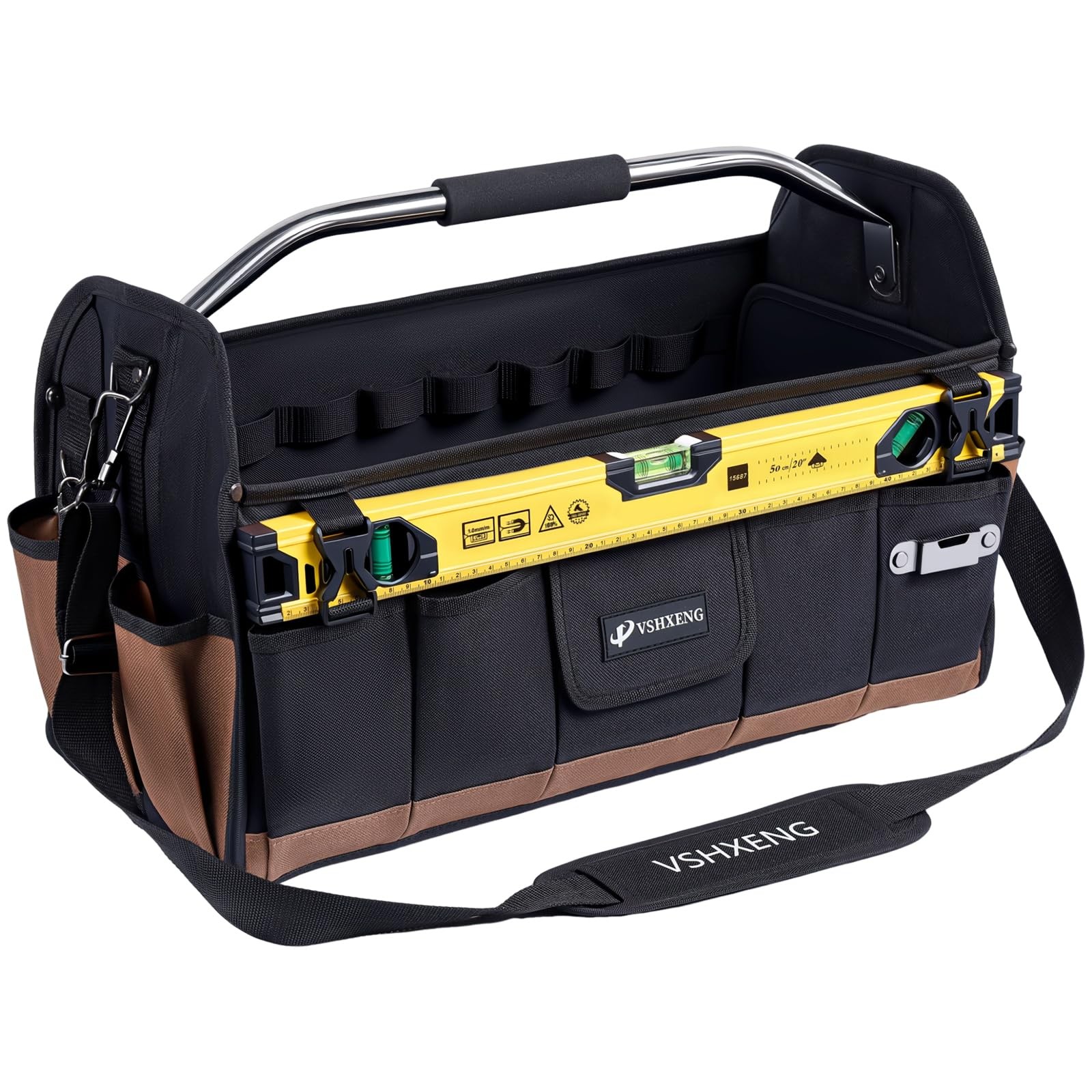 22 Inch Tool Bag, Foldable 19 Pockets Tool Tote Bags with Tool Organizer with…