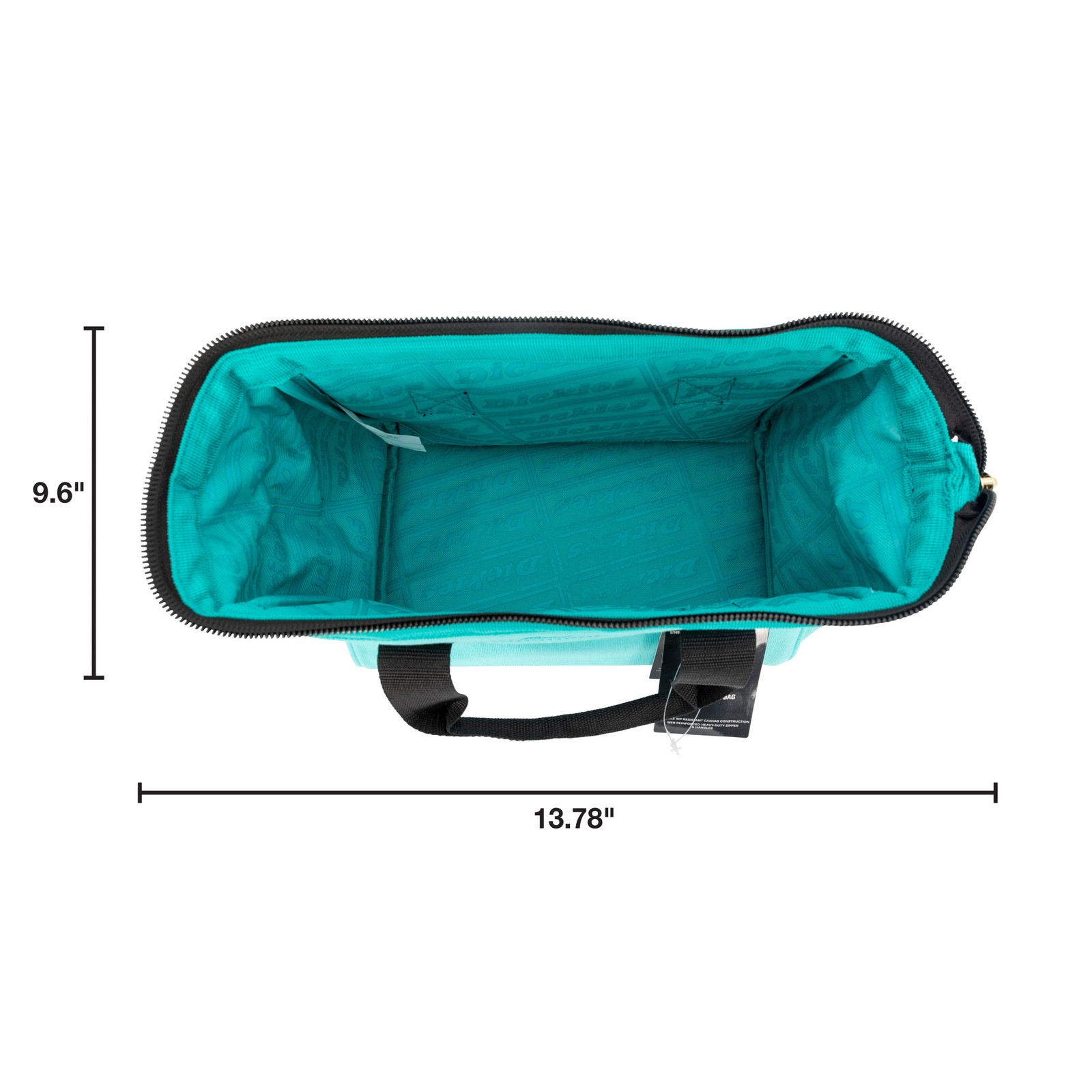 Womens Tool Accessory Tote Bag 12 inch with Zipper Closure Teal Dickies 57149