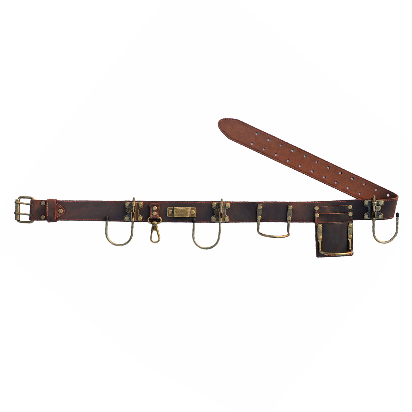 Leather 2inch Tools Belt Hammer Hooks Scaffolding Holder Drill Holster