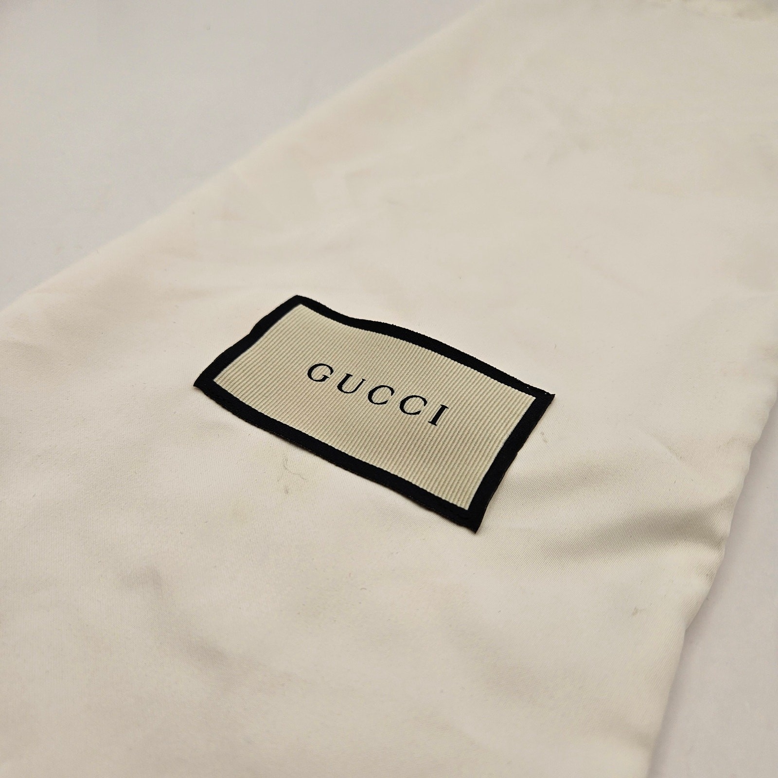 AUTHENTIC GUCCI WHITE DRAWSTRING DUST BAG STORAGE POUCH 15X7 MADE IN ITALY