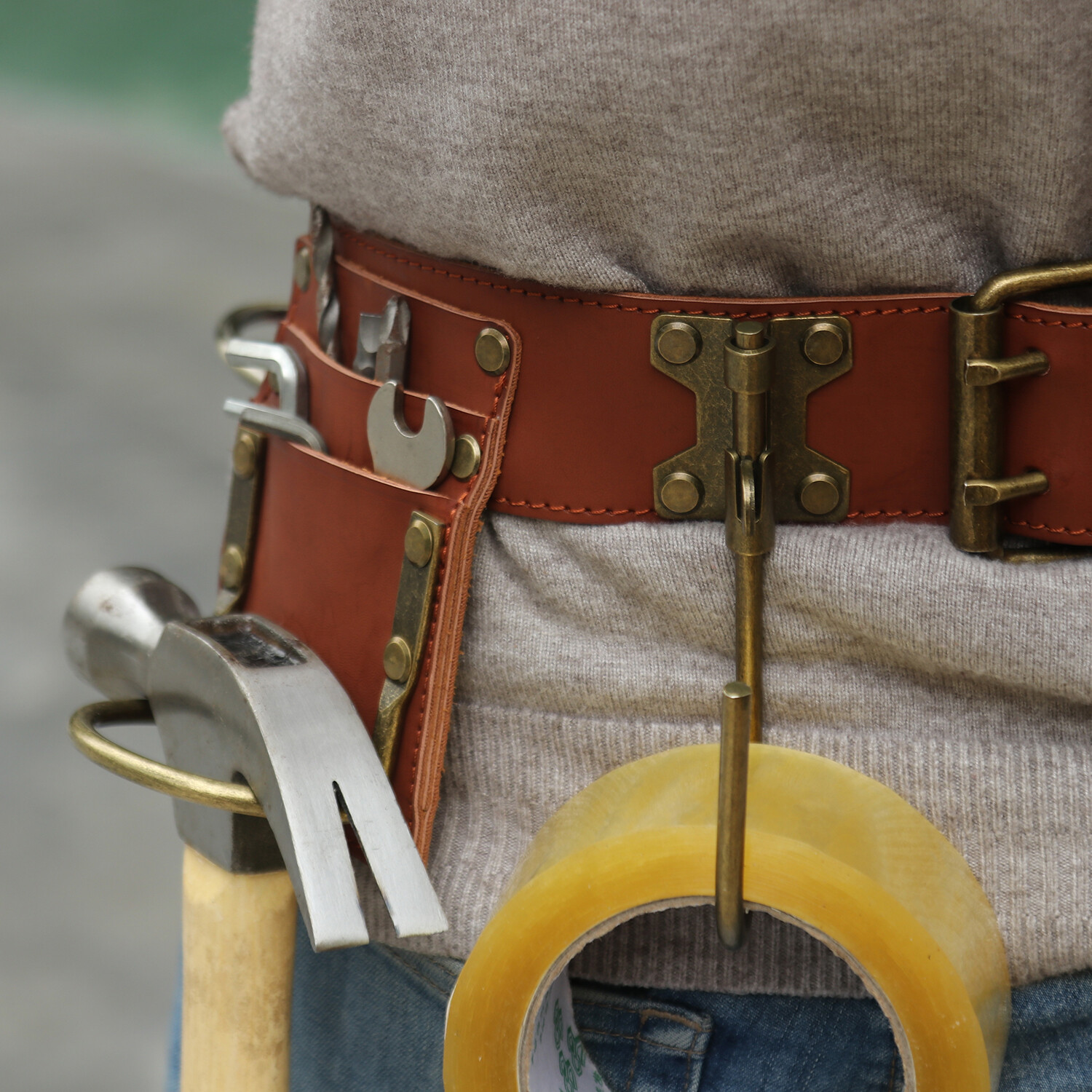TOURBON Hammer/Wrench/Pliers Hook Holder Electrician Tool Organizer Carrier Belt