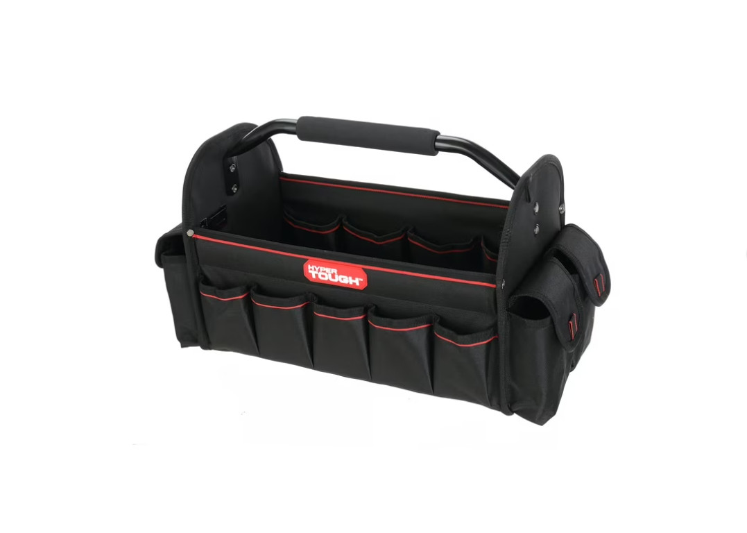 Hyper Tough 16-inch Open Top Tote with Soft Grip Handle