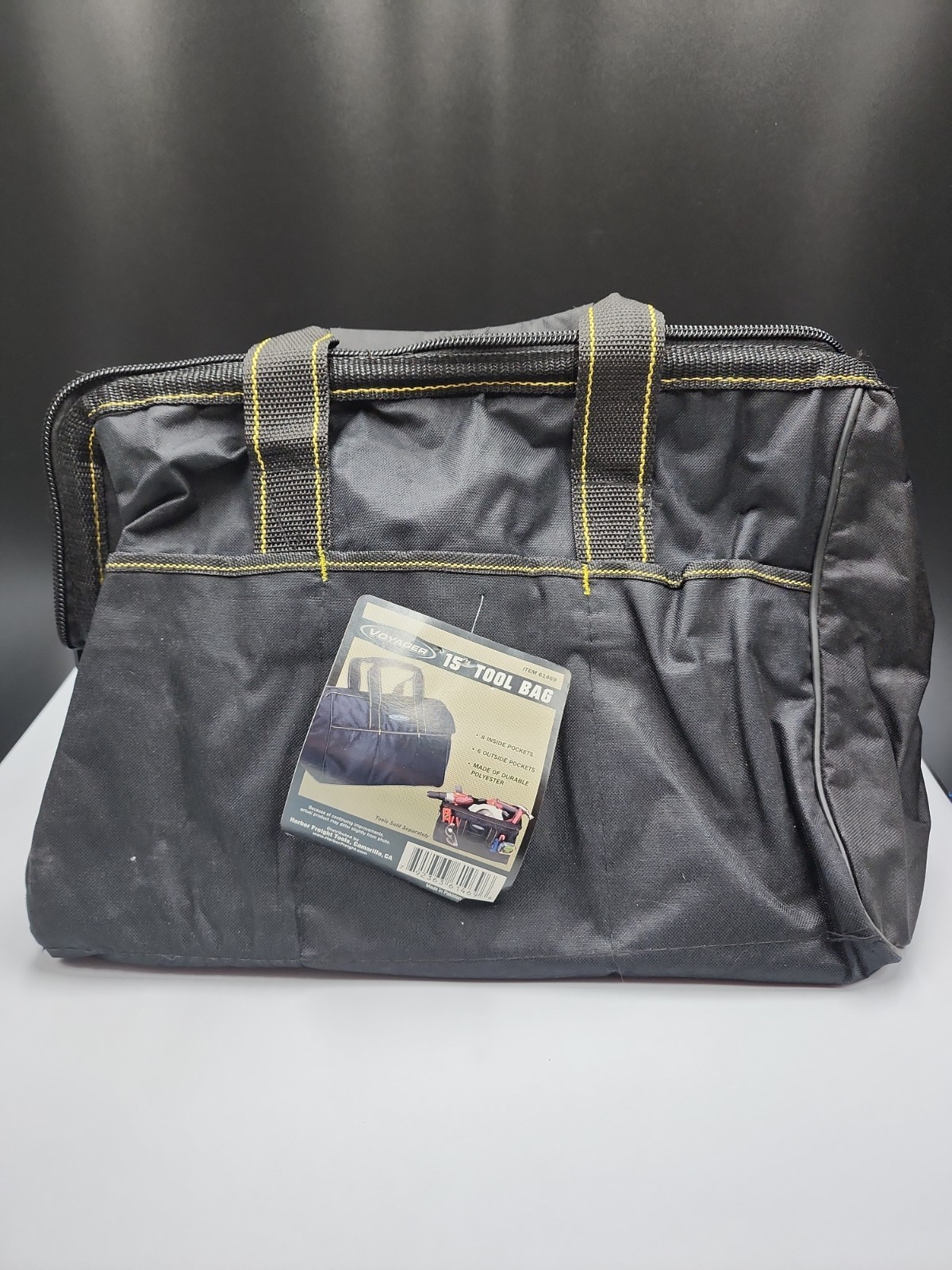 Voyager 15″x10″x9″ Tool Bag 8 Inside 6 Outside Pockets Black Yellow New With Tag