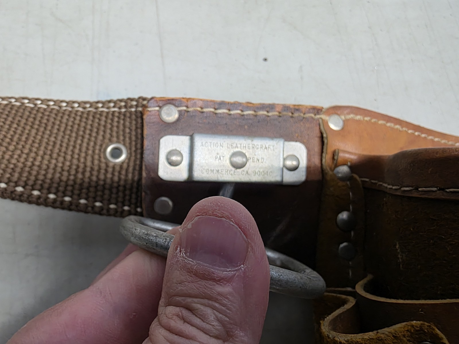 🔥 Vtg Action Leathercraft ALA 427 Brown 11 Pocket Adjustable Tool Belt 34-38″