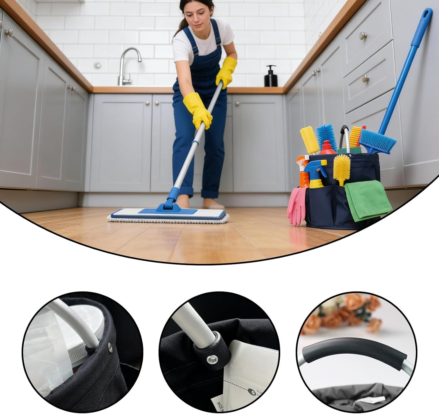 Organizador herramientas plegable 17L con 6 bolsillos y asa para hogar y jardin