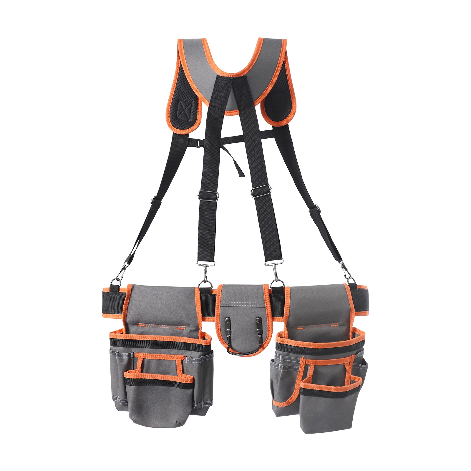 Heavy Duty Tool Belt Pouch with Suspenders Multifunctional Electrician Tool Bag