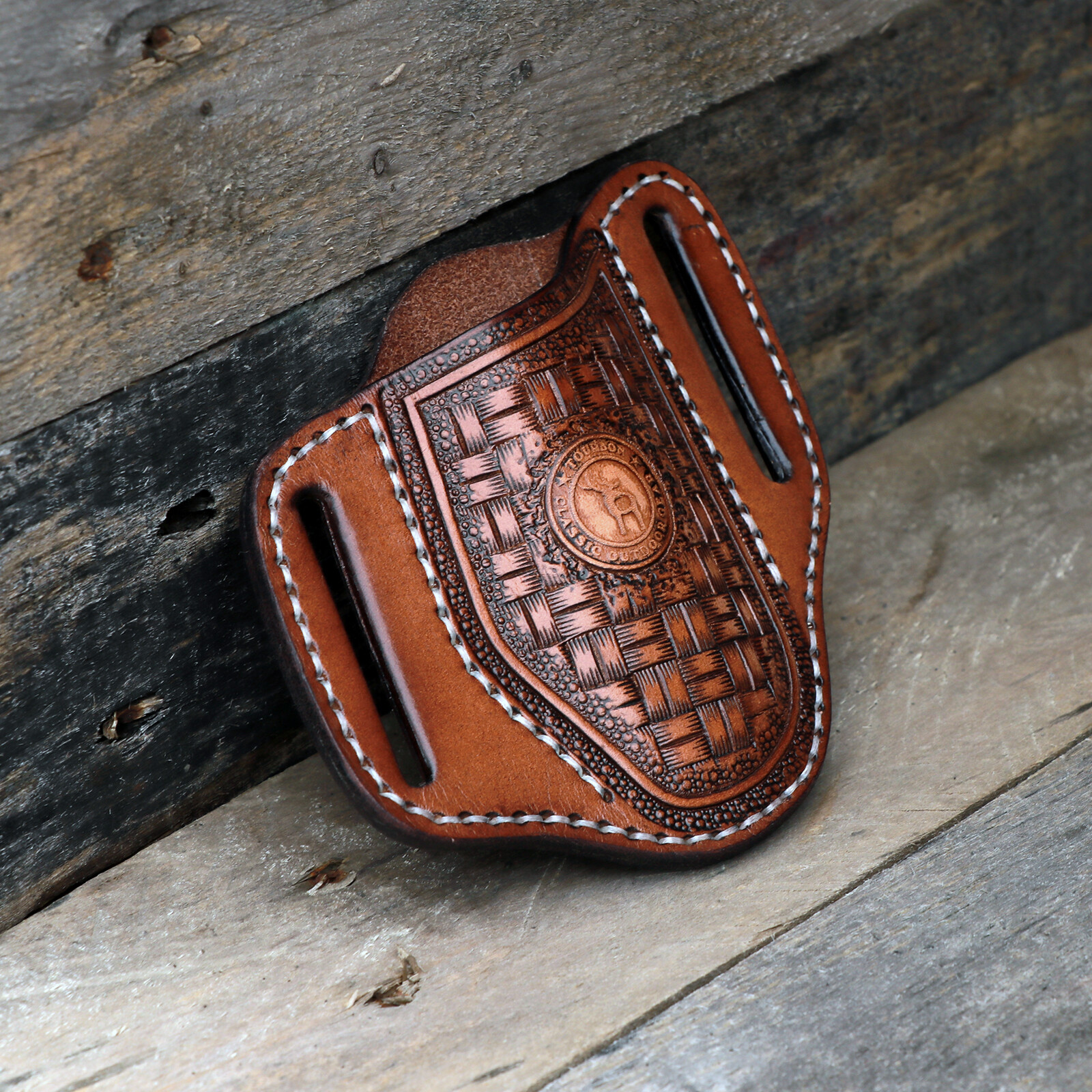 TOURBON Retro Leather Folding Knife Sheath Tool Pouch Knives Holder Belt Holster