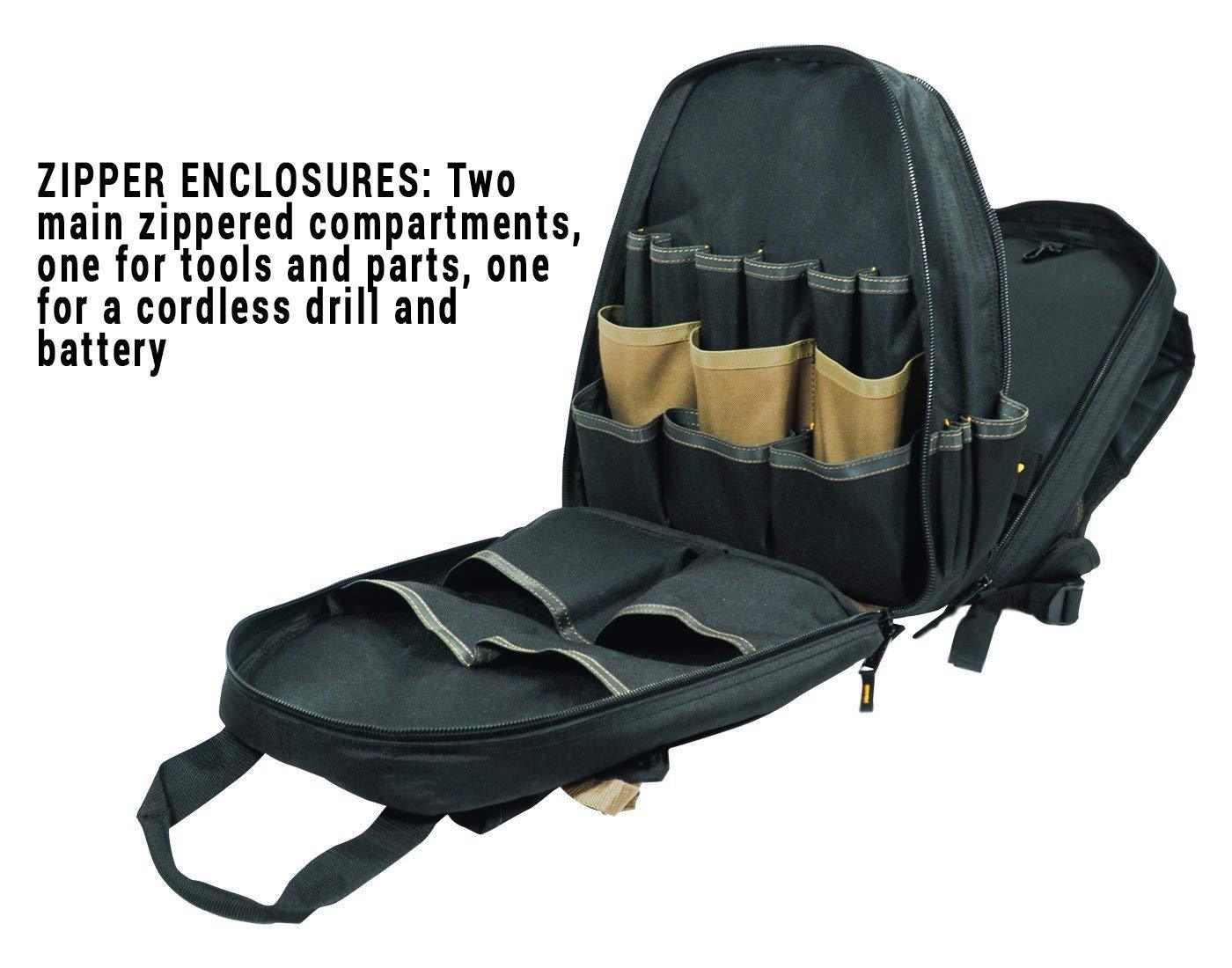 CLC Tech Gear Portable, 44 Pocket, Wear Resistant Carpenter Tool Carrying Case