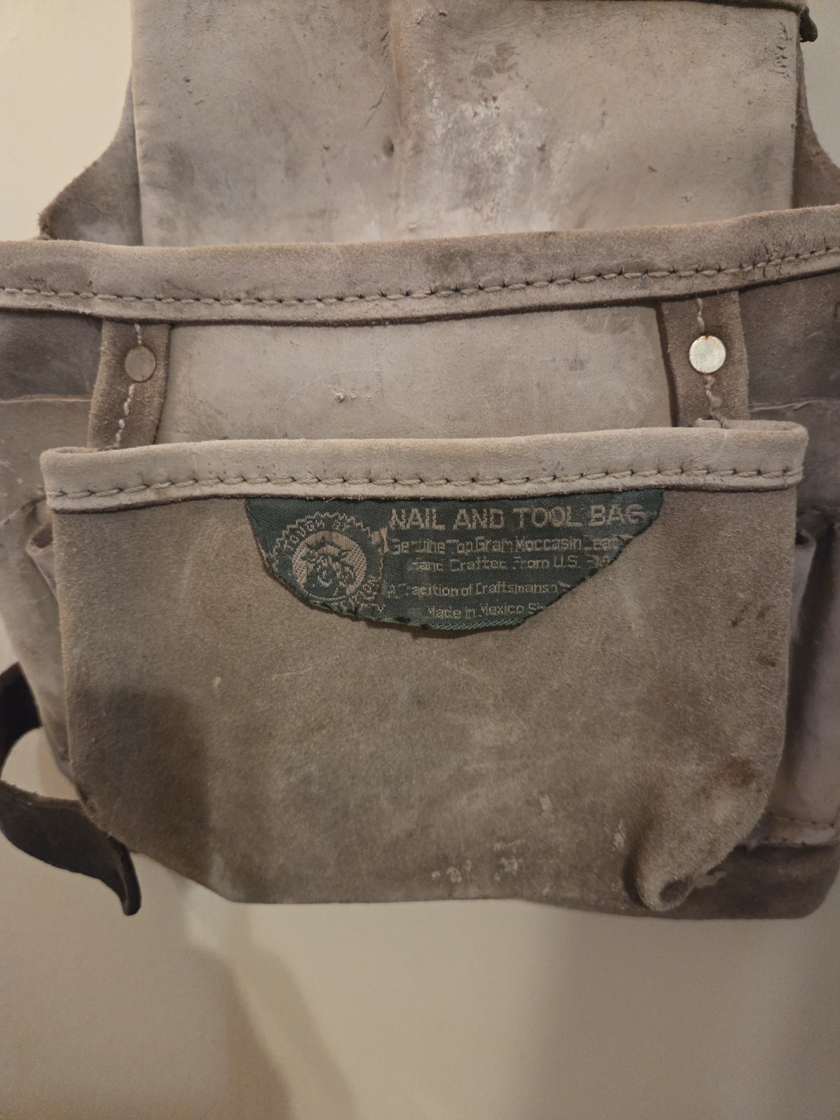 Craftsman Nail and Tool Bag Leather Tool Pouch, Tan, Belt Loop, 1 Item
