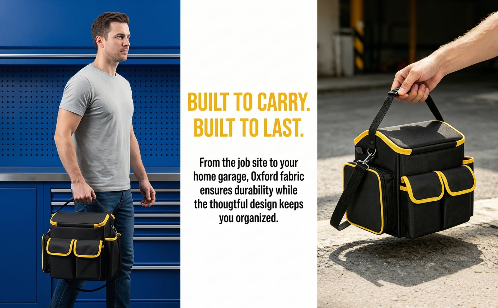 Tool Bag Heavy Duty Tool Tote Storage Bag Portable Organizer with Multiple