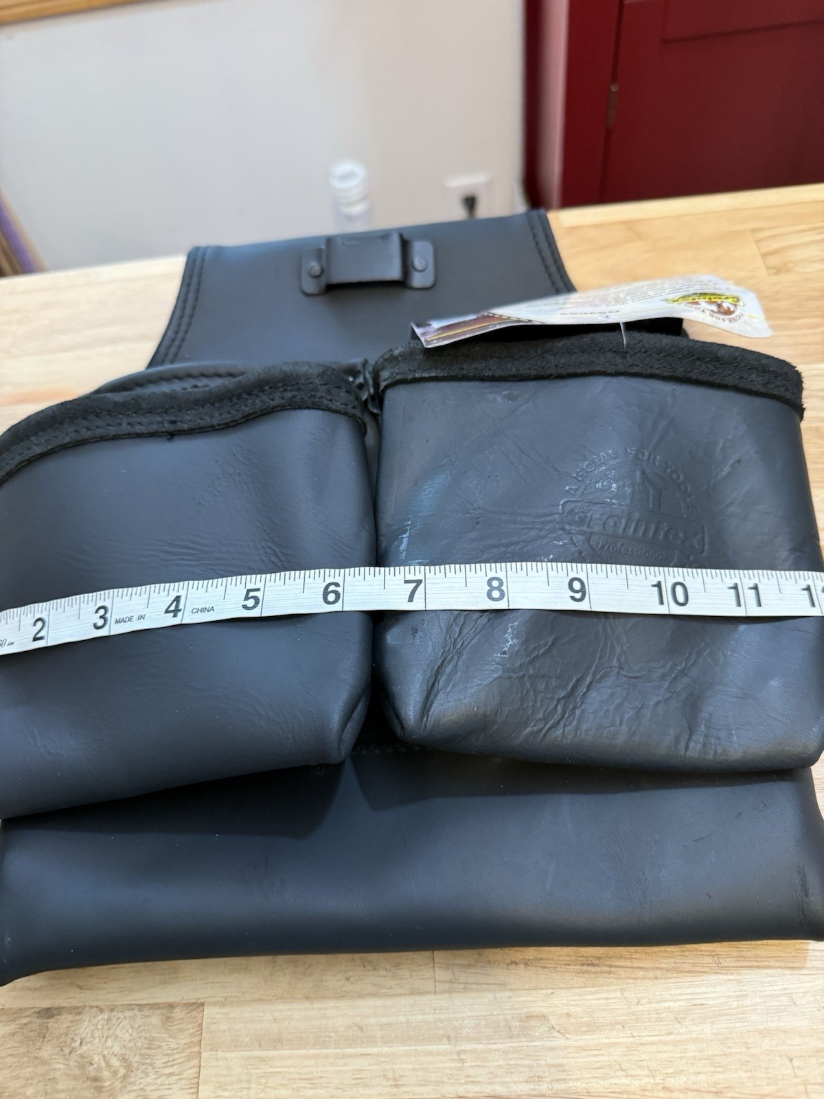 Graintex 6 Pocket Framers Nail &Tool Pouch Black Top Grain Oil Tanned Leather *