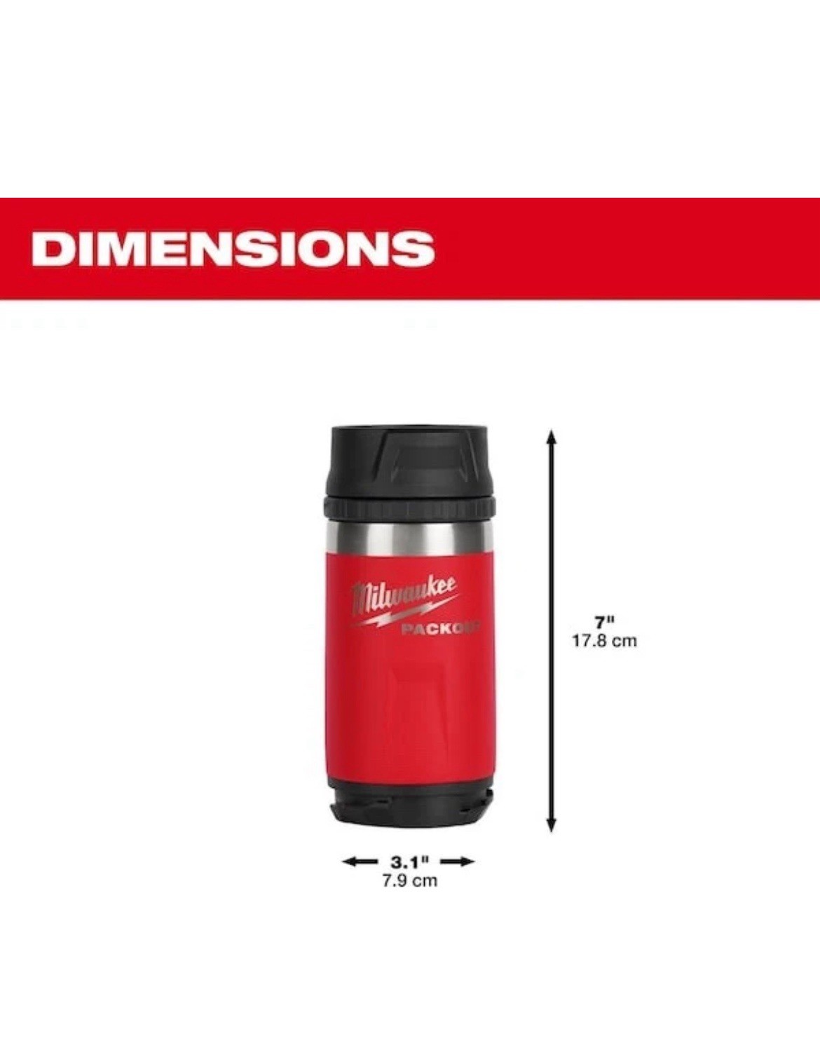 Milwaukee Tool 48-22-8391R Packout 12Oz Insulated Bottle