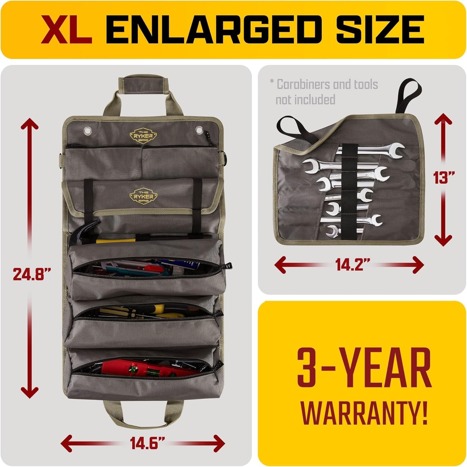 Foldable Tool Bag with Wrench Holder – Rugged Canvas Design