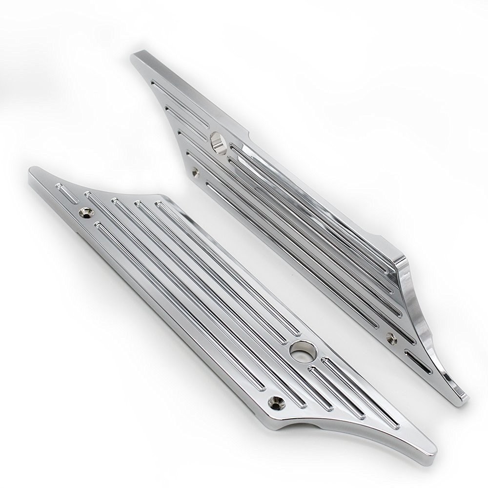 XKMT-Triple Chrome CNC Machined Hard Billet Aluminium Saddlebag Latch Covers …